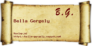 Bella Gergely névjegykártya